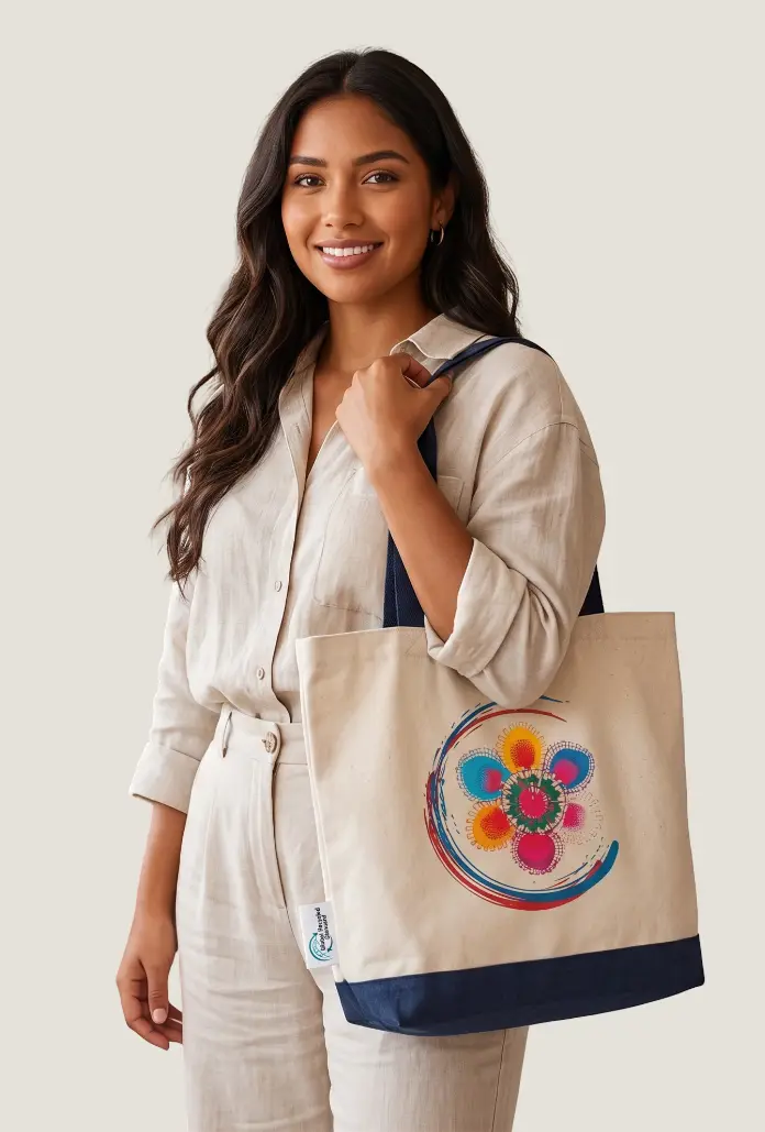 Bolsa ecológica azul Ñanduti 2