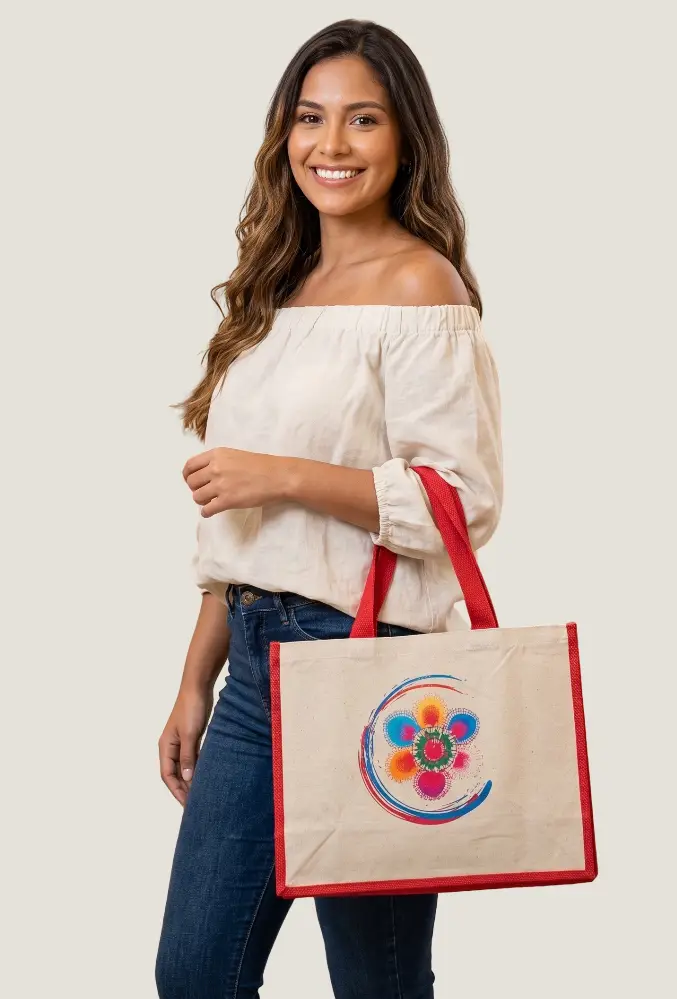 Bolsa ecológica roja Ñandutí