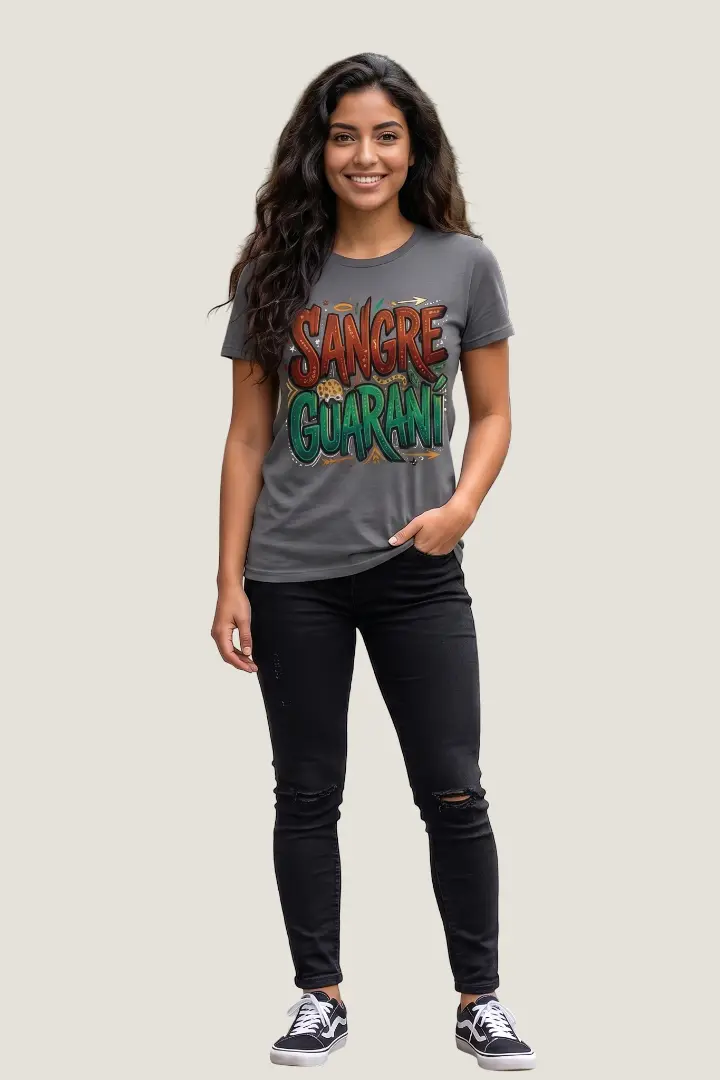 Camiseta de manga corta mujer Sangre Guaraní gris
