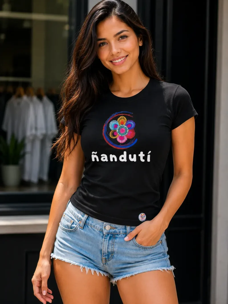 Camiseta estampada mujer large logo