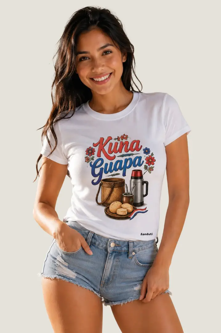 Camiseta mujer Kuna Guapa blanca