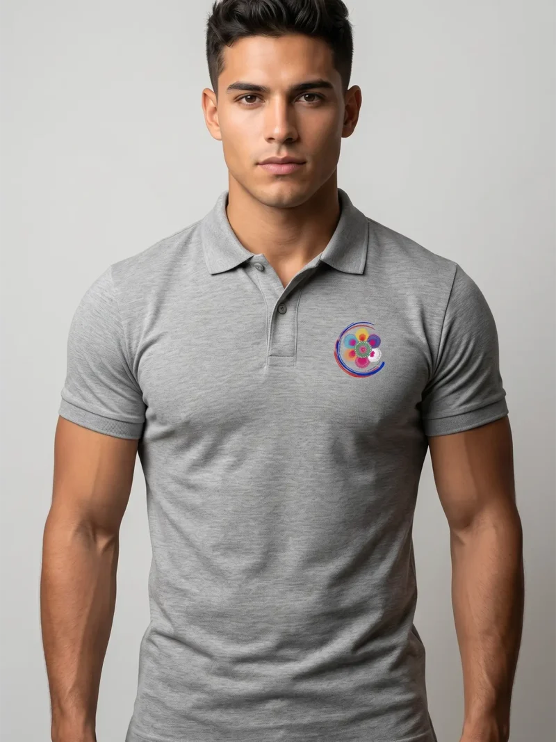 Polo básico gris hombre