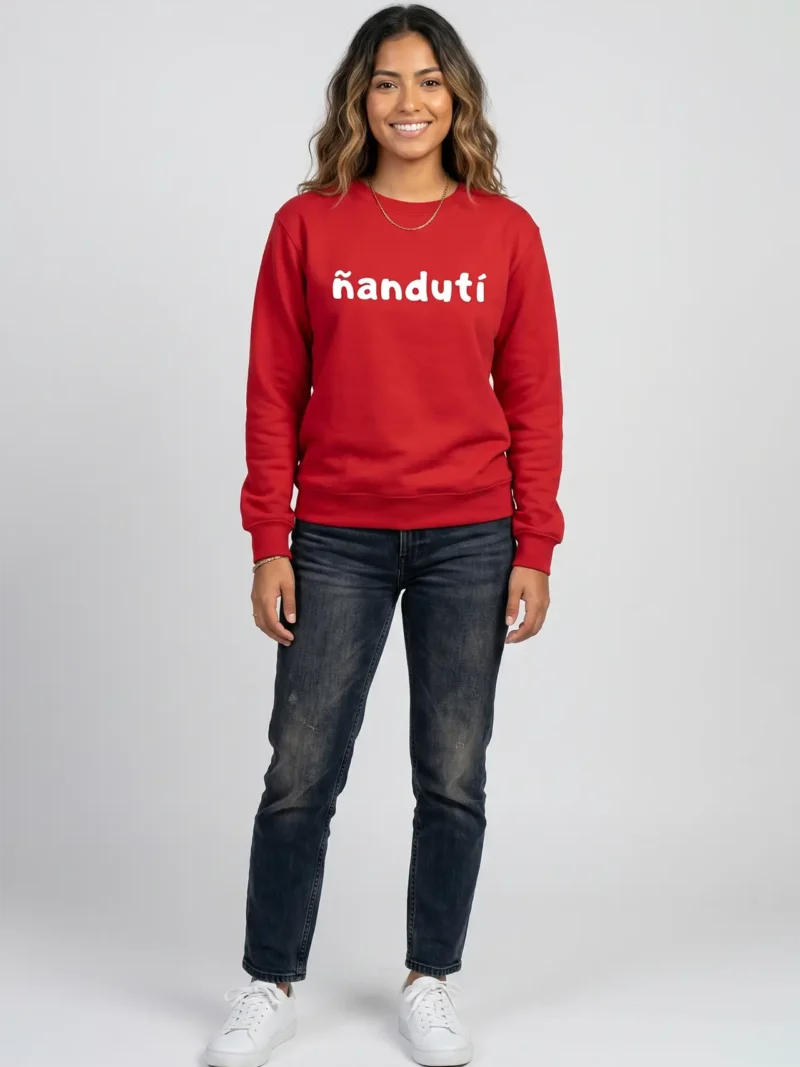 Remera roja logo ñanduti mujer