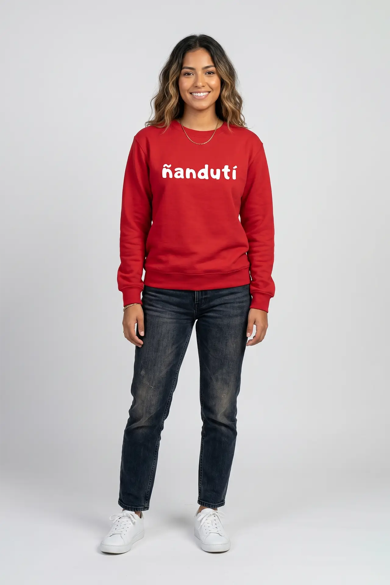 Remera roja logo ñanduti mujer
